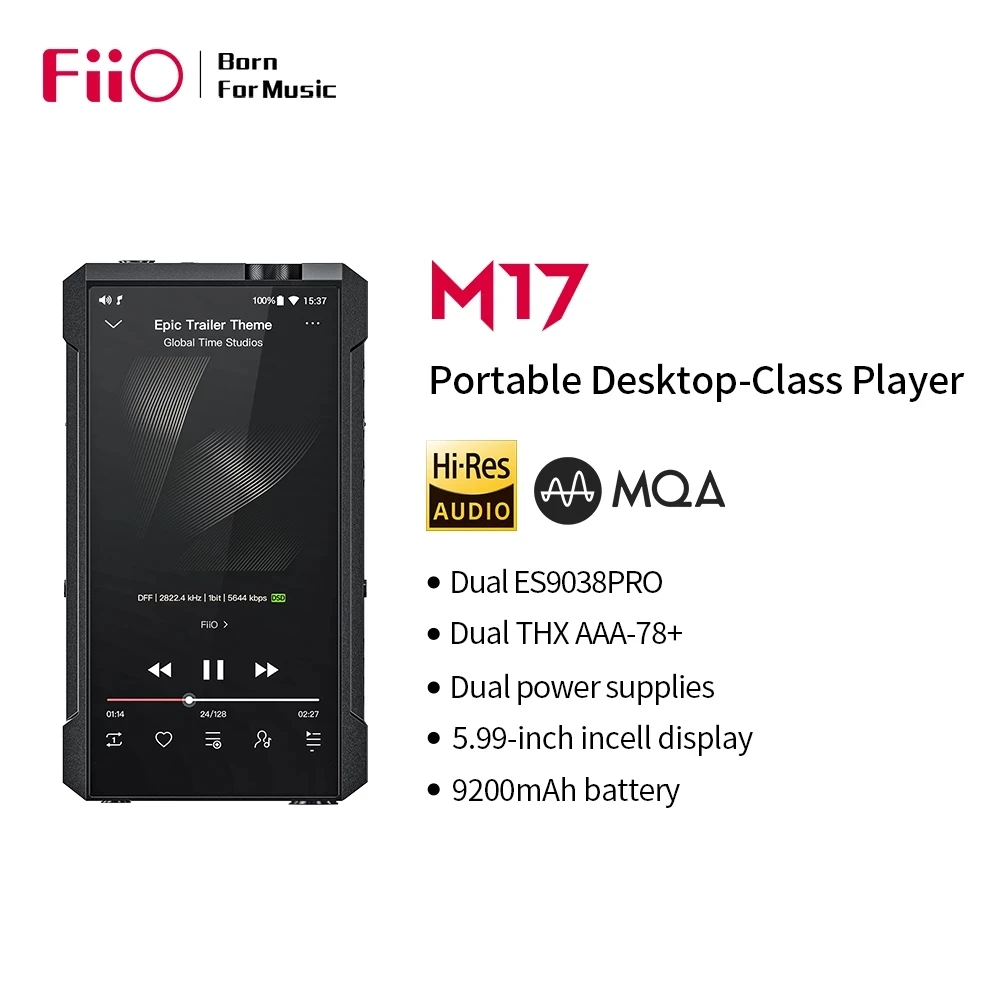 FiiO M17 Desktop-Class with Dual ES9038PRO/Android 10 5.99inch/THXAAA-78+ Music Player