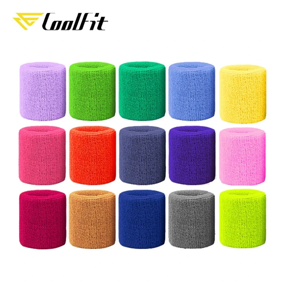 CoolFit Cotton Unisex Sport Sweatband Wristband Wrist Protector Running Badminton Basketball Brace Terry Cloth Sweat Band | Спорт и