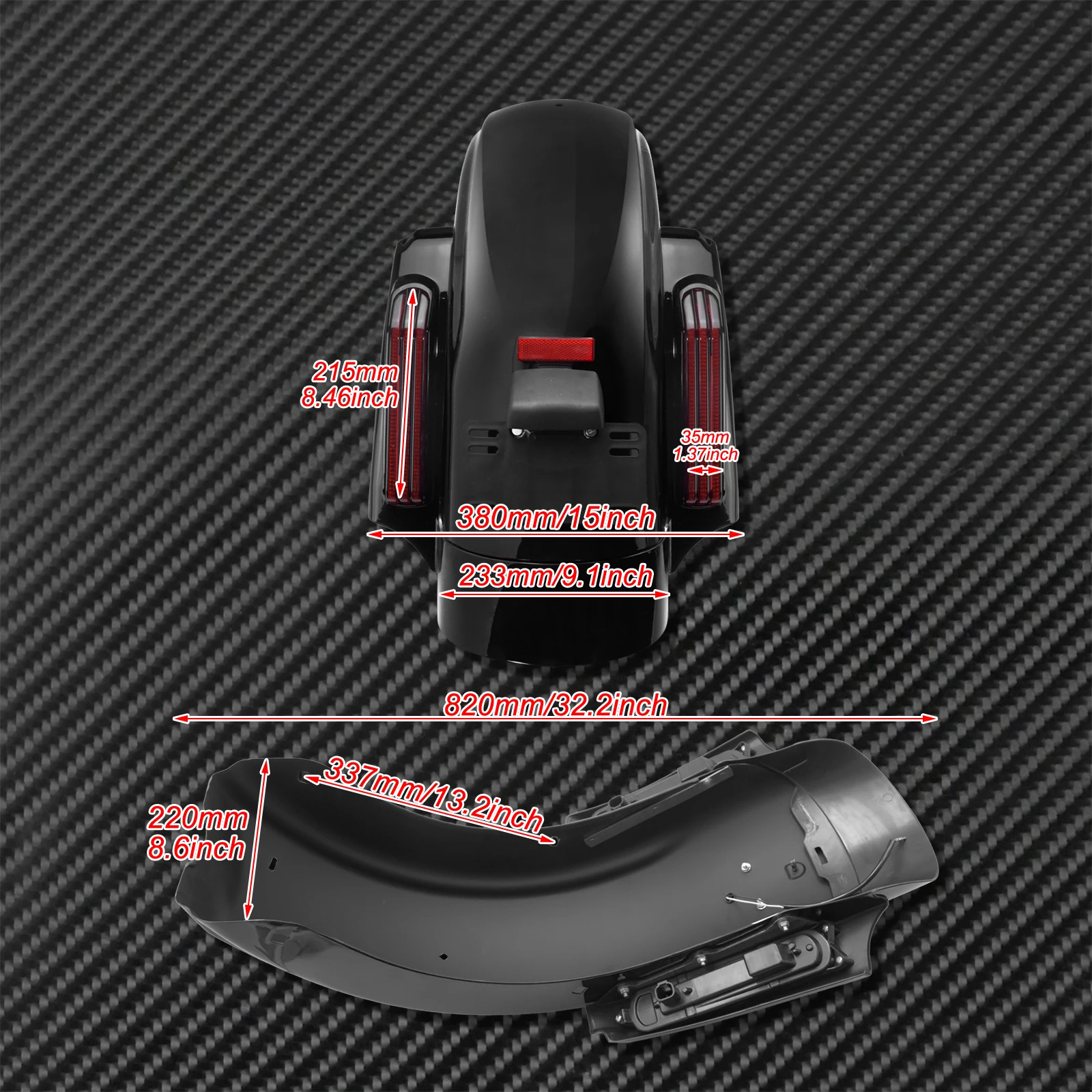 

Motorcycle Red LED Rear Fender System For Harley Touring Road Glide FLTRX Street Electra Glide Ultra Classic FLHX 2014-2020 19