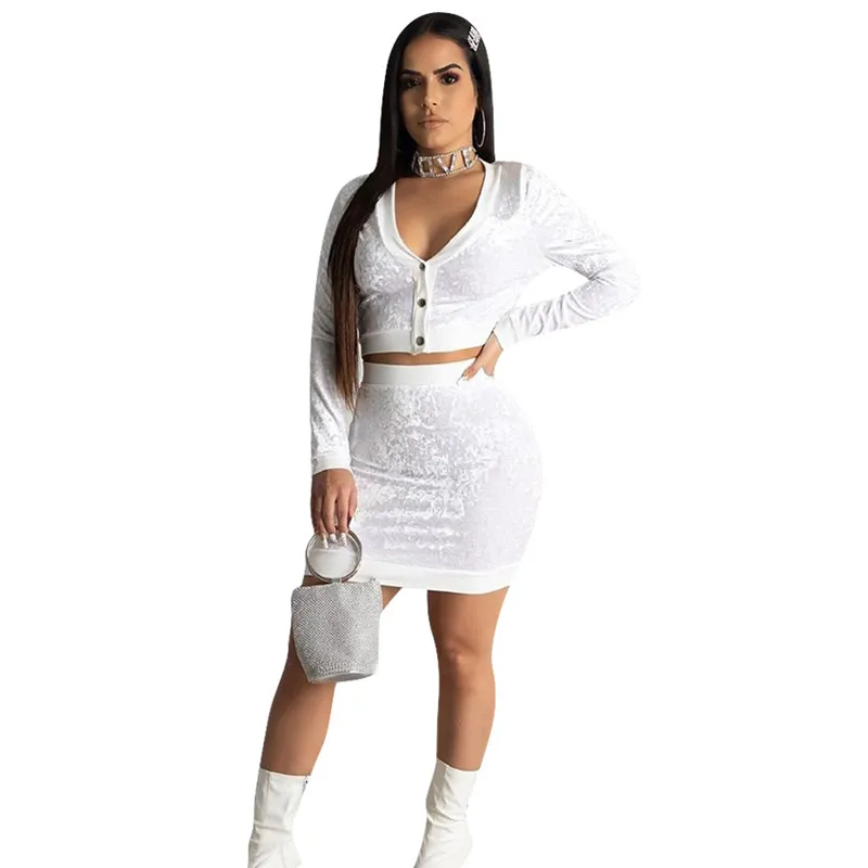 Новый дизайн для женщин осень зима комплект одежды с длинным рукавом 2 шт.