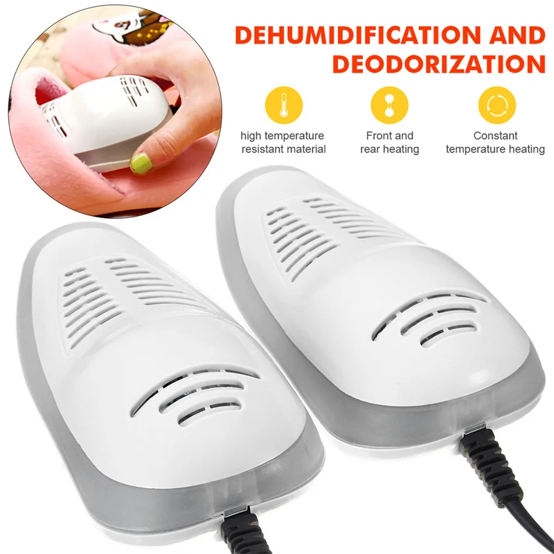 200V UV Shoes Dryer Heater Secador Deodorizer Dehumidifier Device Foot Warmer Heater For Winter Shoes Drying Rack Electric GX08