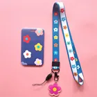 Банковские принадлежности с симпатичными цветами для удостоверения личности, держатель для карт, школьные и офисные принадлежности