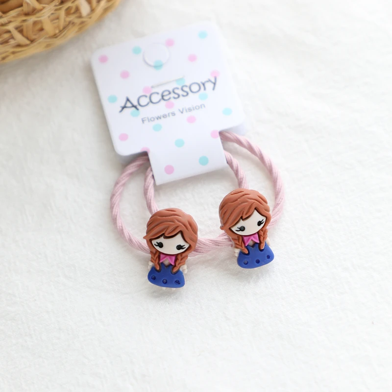 Hair Ropes A 2 шт. европейские американские принцессы BB заколки для волос Детские эластичные детские ленты для волос головной убор Детские веревки для волос аксессуары для волос для девочек - Цвет: Hair Ropes A