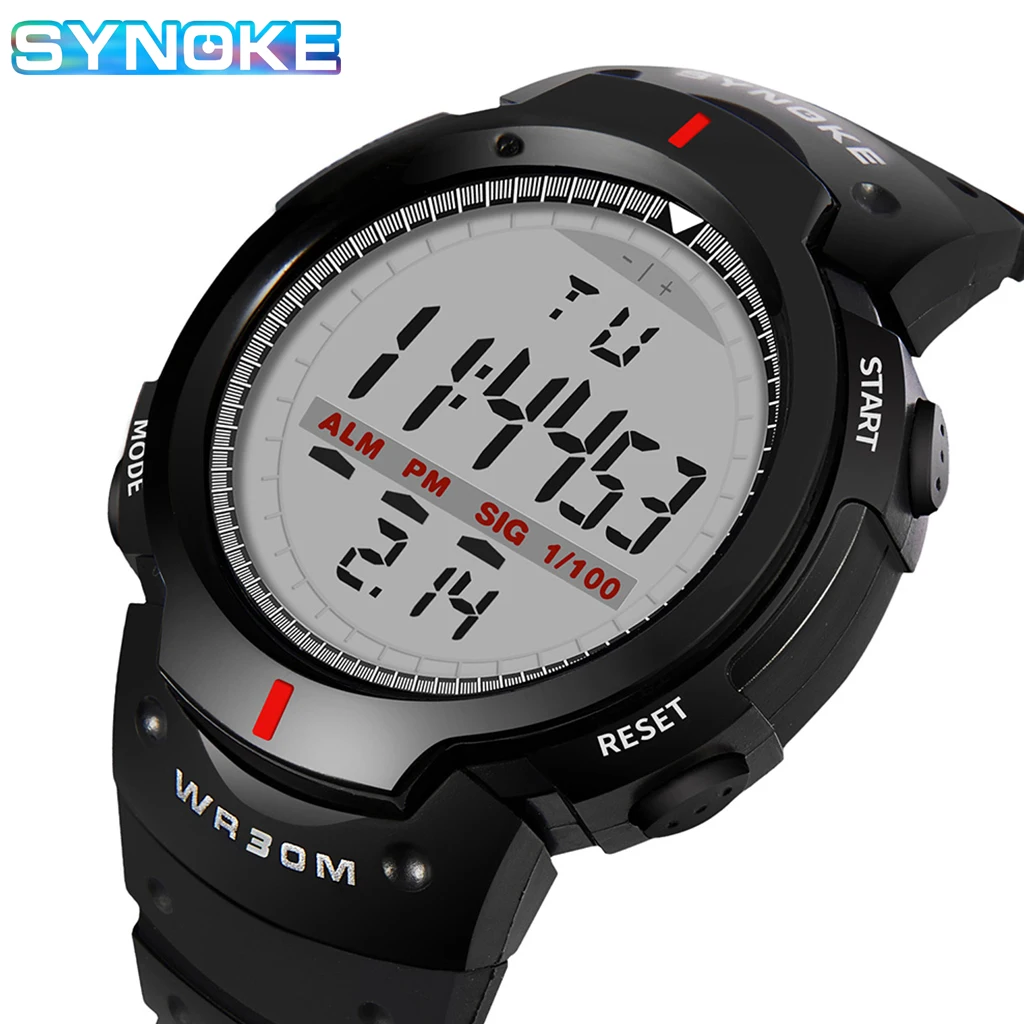 

SYNOKE Men Digital Watch LED Display Life Waterproof Male Wristwatches Alarm Montre Homme Sport Clock Relojes Hombre 2020
