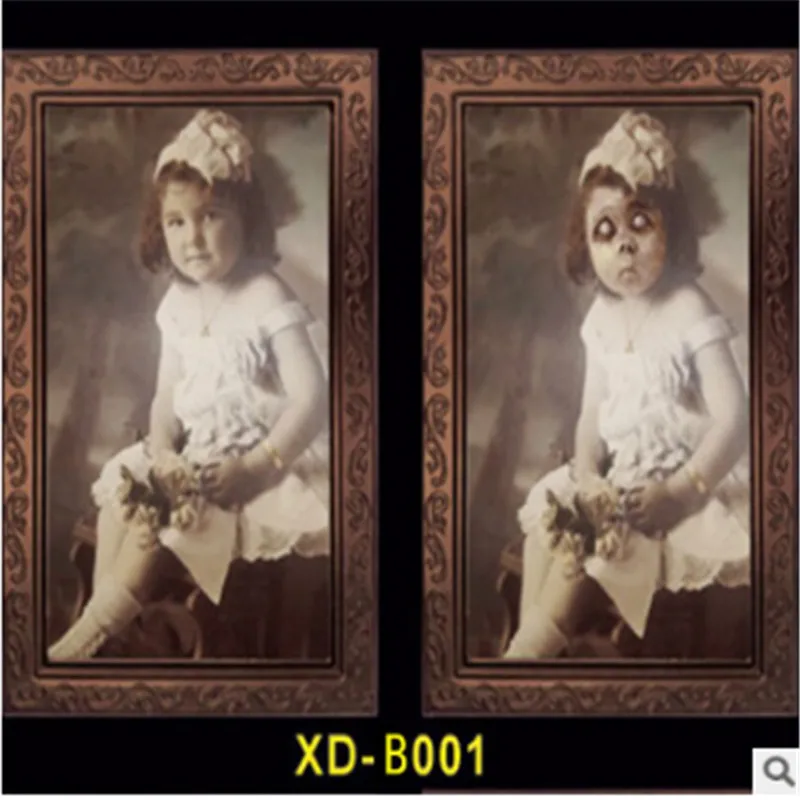 Фоторамка с изображением ужасов, линзовидная, 3D, для изменения лица, фоторамка, страшный портрет, хэллоуинская страшилка, праздничное украшение для вечеринок, реквизит