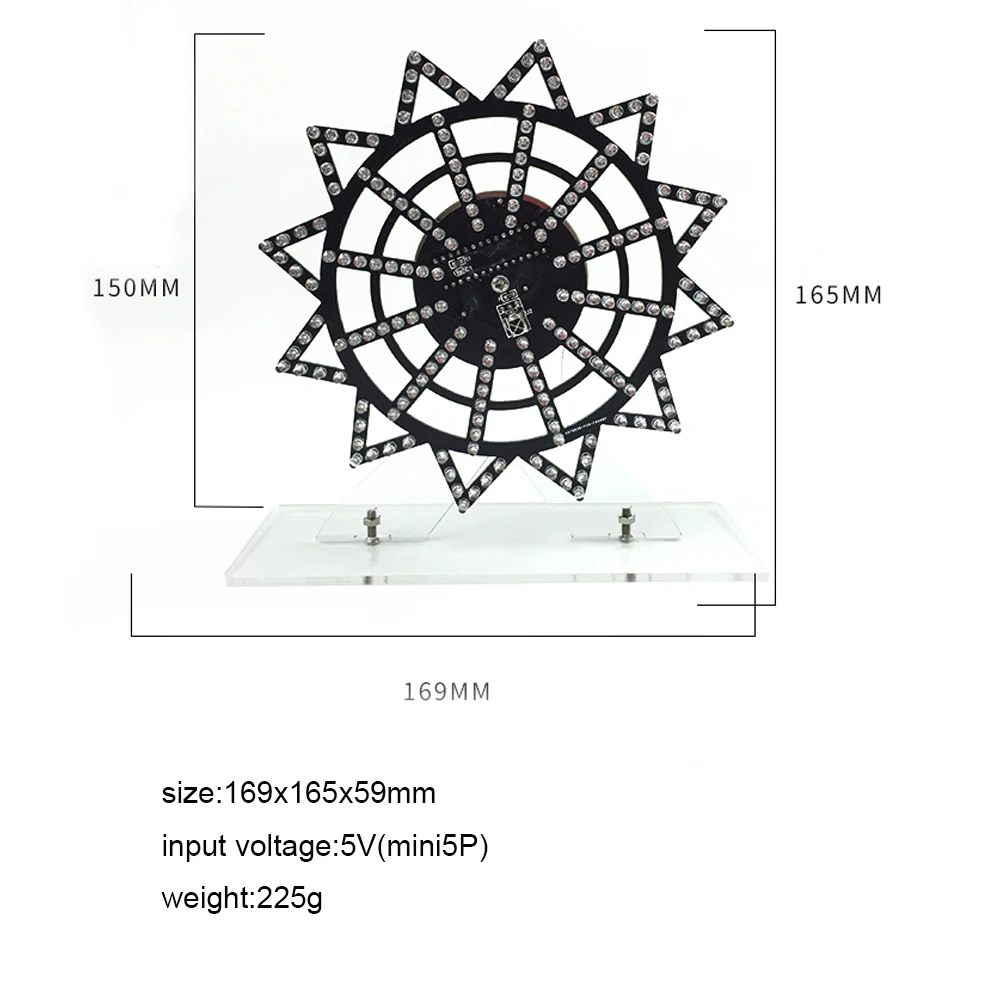 DIY electronice kit LED rotating ferris wheel circuit learning soldering 16kinds flashing mode remote control 5V input |