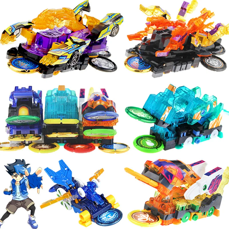 New AULDEY Screechers Wild Burst Deformation Car Action Figures Multi-car Splice Capture Wafer 360 Flip Transformation toys | Игрушки и
