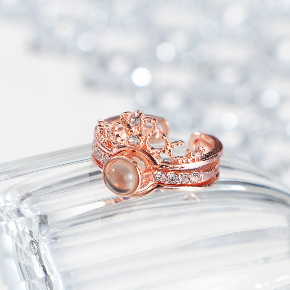 1 шт. кольцо с проекцией 100 языков я люблю тебя открытые циркониевые кольца