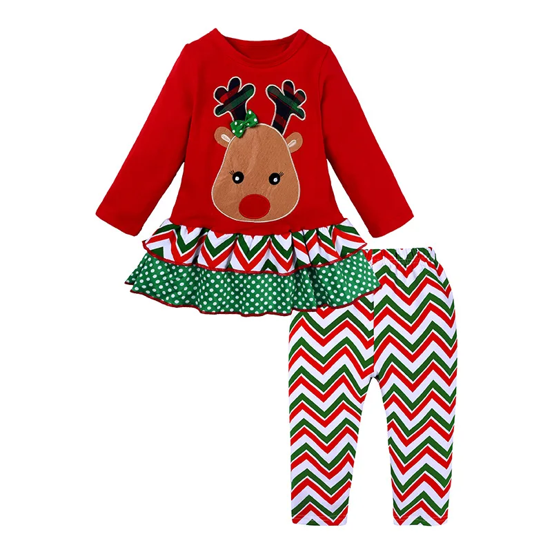 

Baby Girls Christmas Set 1-5 Years Newborn Spring Fall Clothes Kids Party role playing suit Children Cute Lovely Homewear