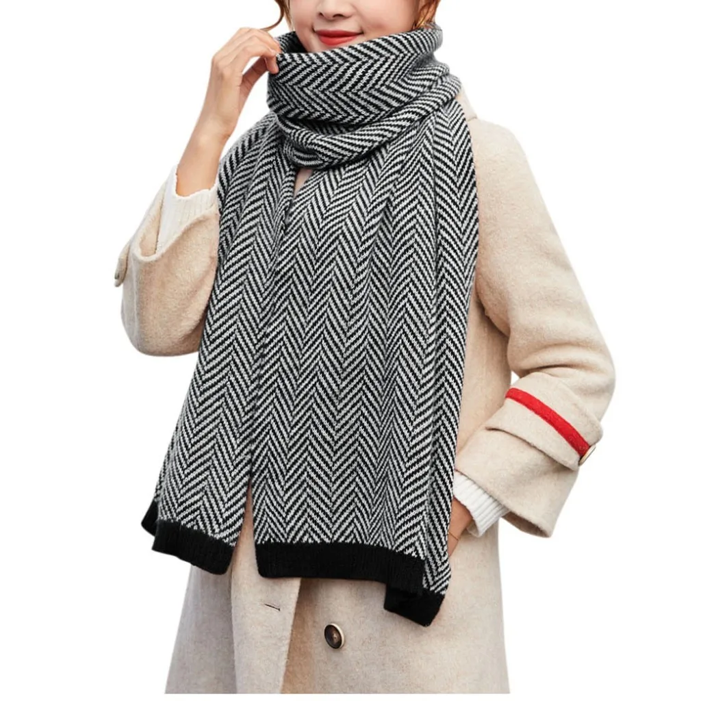 

Женский Осенний шарф, Женский трикотажный палантин, бандана, шарфы, толстая длинная шаль, головной платок, женский шарф