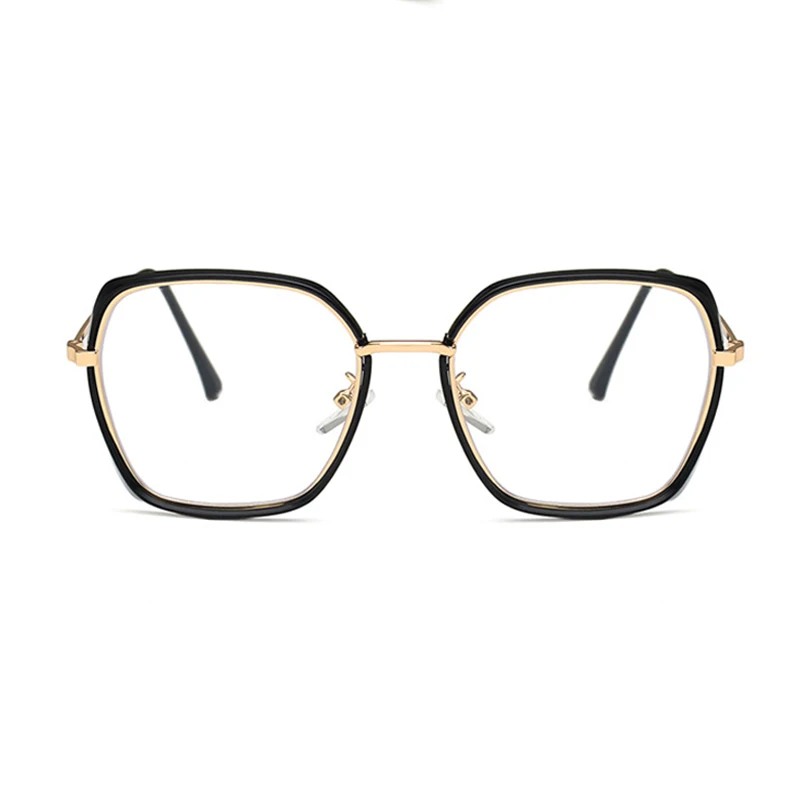 FS Trendy Blue Light Blocking Glasses For Men Women Irregular Metal Frame Clear Anti Gold Computer Eyeglasses | Аксессуары для