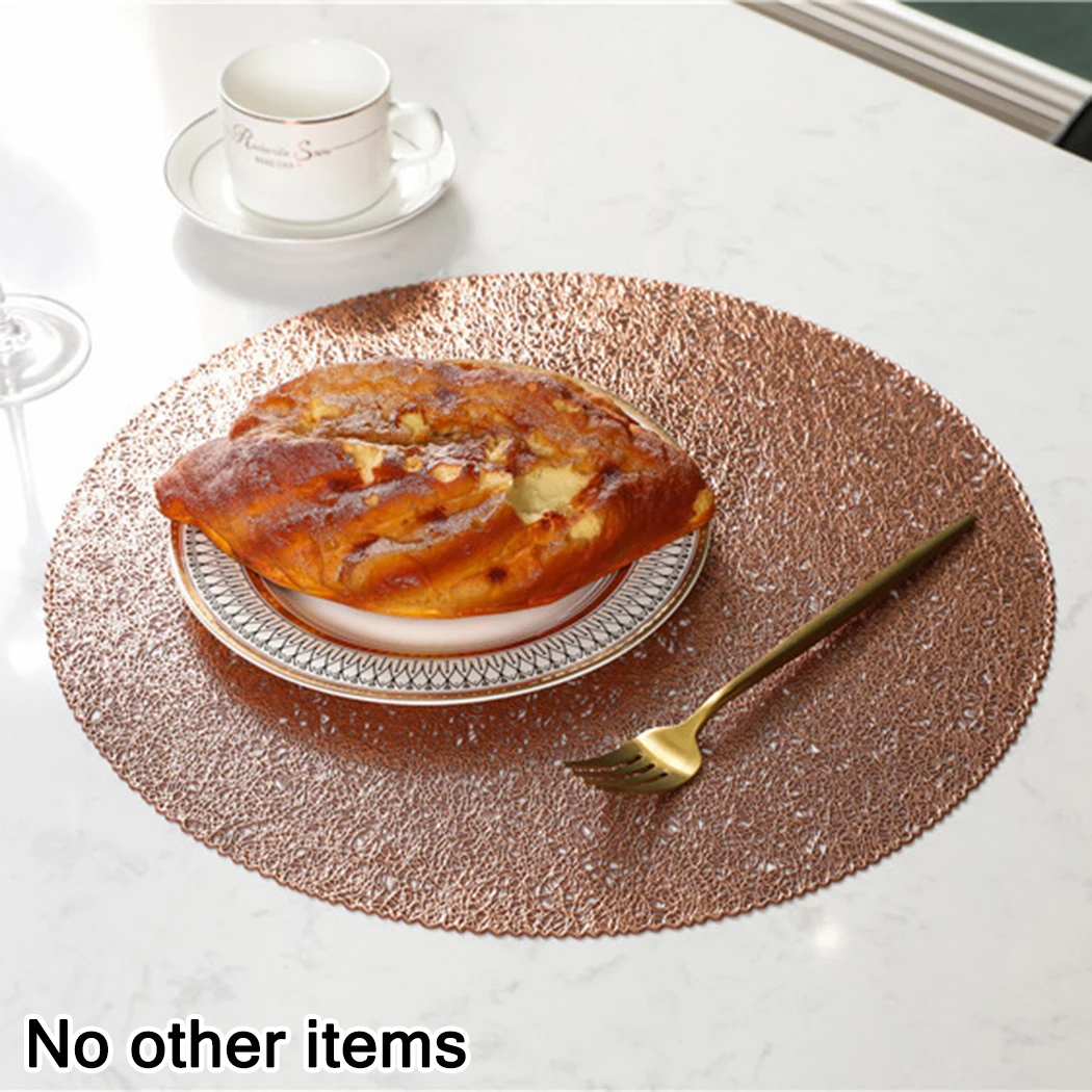 

Rose gold Placemat Waterproof 40cm Heat-insulating 4pcs/set PVC Wedding