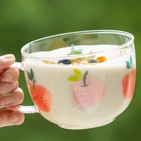 cute milk glass cup transparent tea coffee girls dessert fruit juice drink glass cup animal breakfast copos de vidro drinkware 5