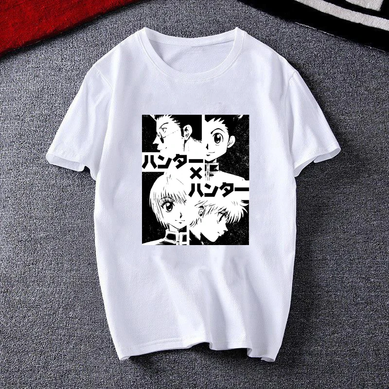 Летняя женская футболка большого размера 2021 Kawaii унисекс из аниме Hunter X мультяшная