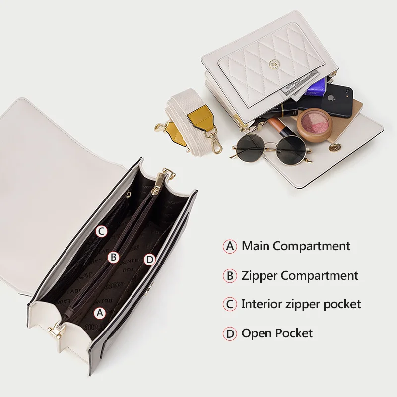 LAORENTOU мини сумка через плечо с клапаном для девочек из спилковой кожи простая