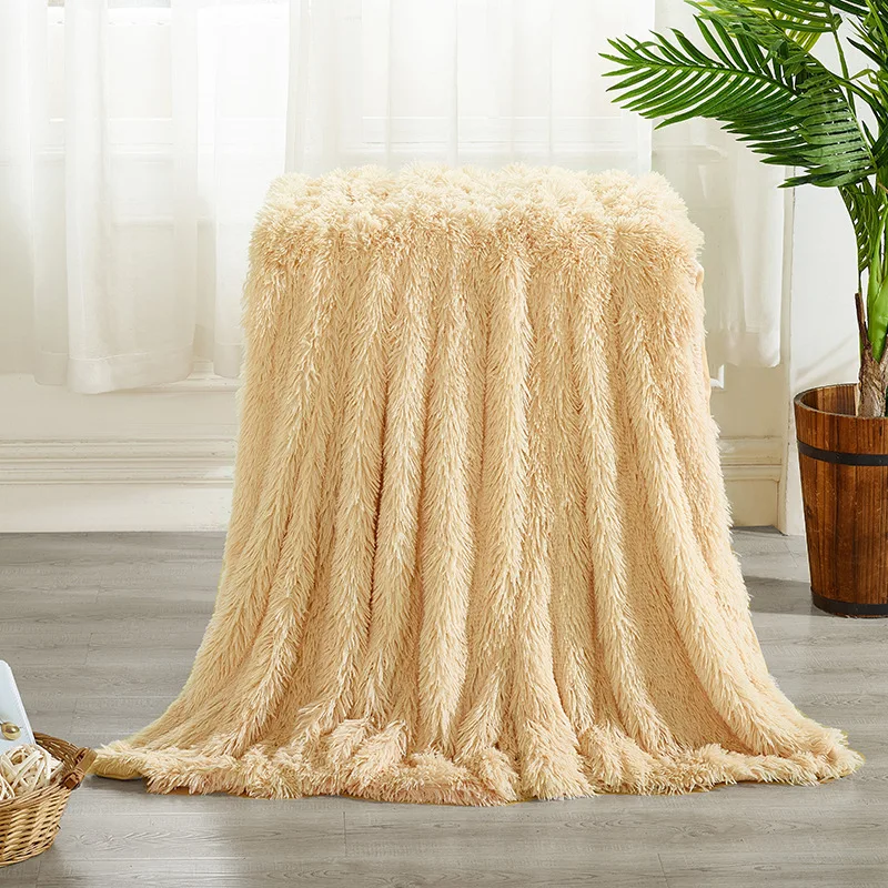Одностороннее плюшевое одеяло cilect однотонное супермягкое домашнее покрывало