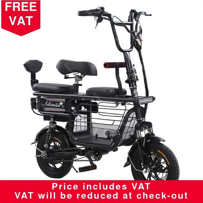

Parent-child Electric Bike Scooter Electric Bicycles 12'' 350W 48V 10AH/15AH/20AH 80KM Basket Portable Adult Electric Bicycle