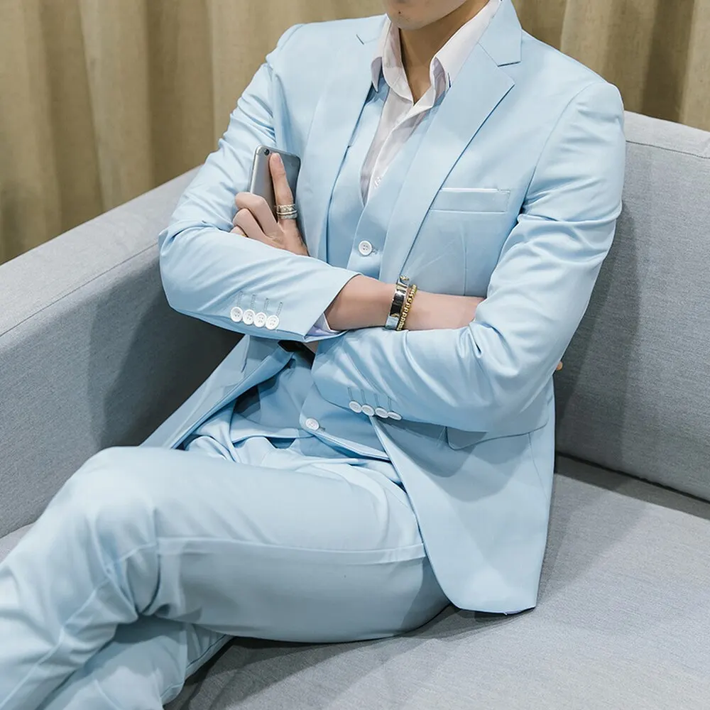 

New Arrival Blue Prom Men Suit Wedding Groom Tuxedo Man Blazer Costume Homme Blazer Masculino Men's Suit 2 Pcs Jacket Pant