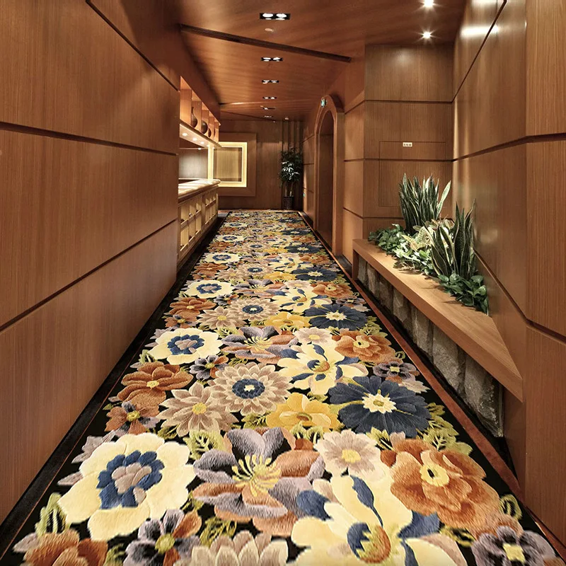 

Nordic Corridor Carpets Hotel Long Aisle Rug Entrance doormat Hallway Runner Anti-Slip Stair Carpet Wedding Decorative Floor Mat