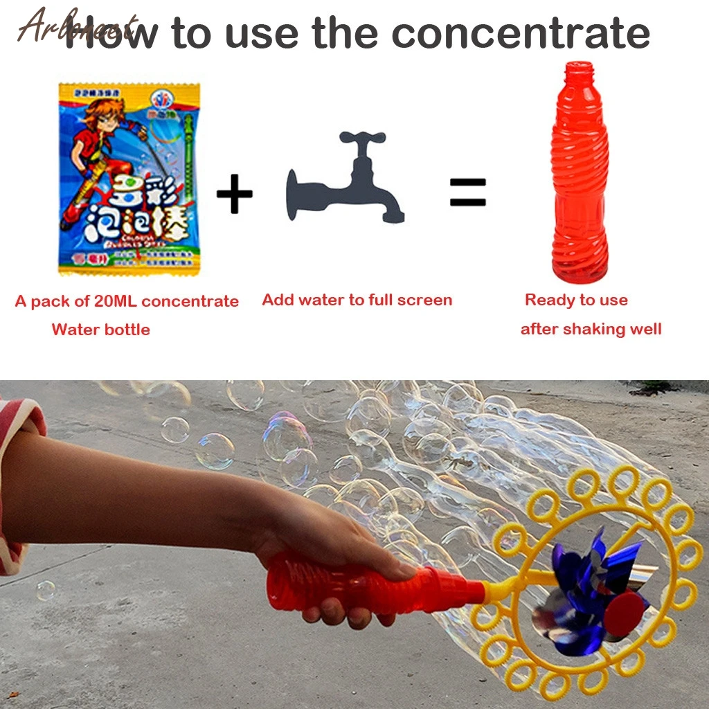 

Children's 2-in-1 Bubble stick windmill Magic Portable Bubble stickChildren Bubble Wan Toy 20ml For Kids Bable