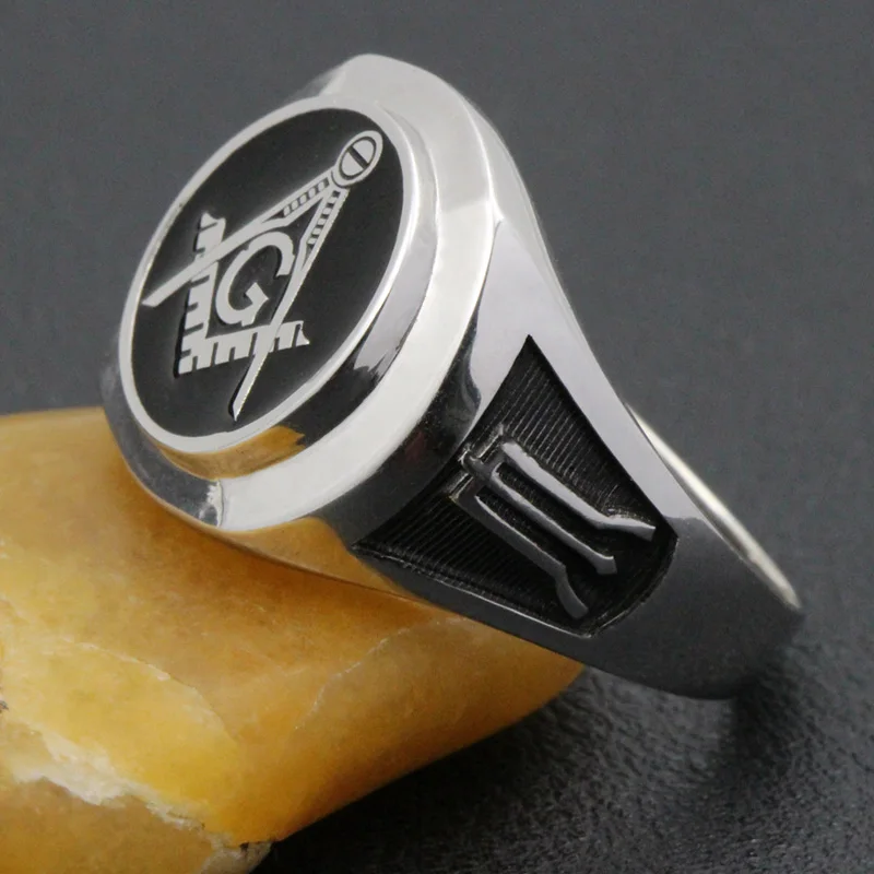 Кольцо из стерлингового серебра Master Mason Symbol G Тамплиер масонство