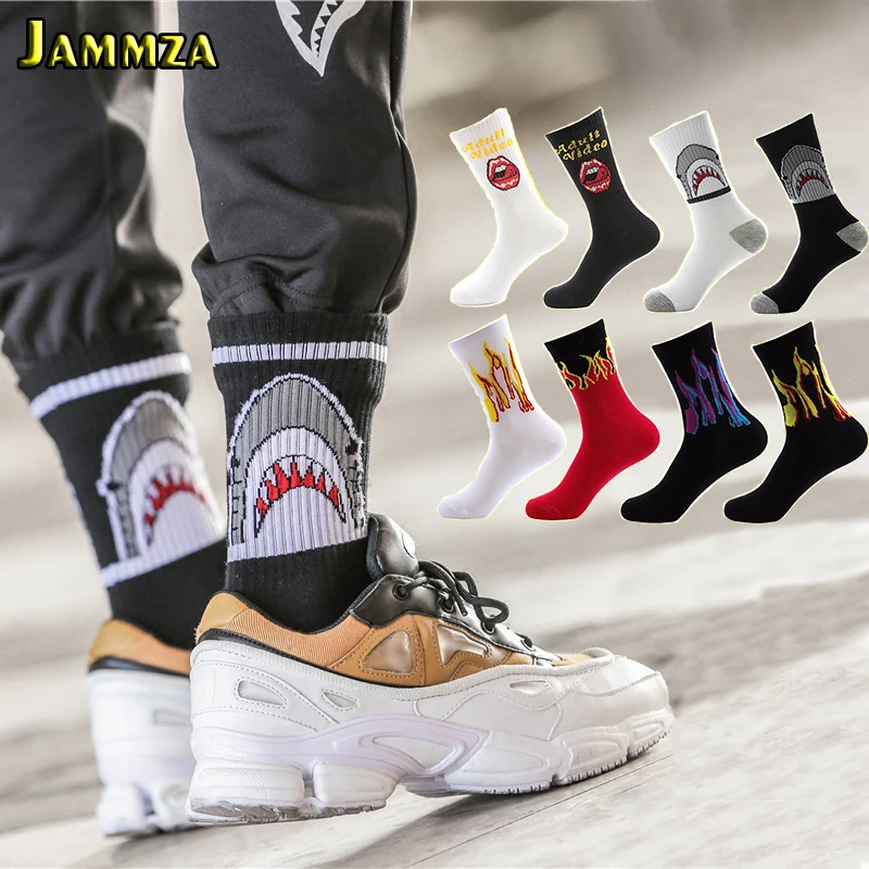 2 пар/лот в стиле &quotхип хоп&quot скейтборд уличной носки для мужчин из хлопка Акула