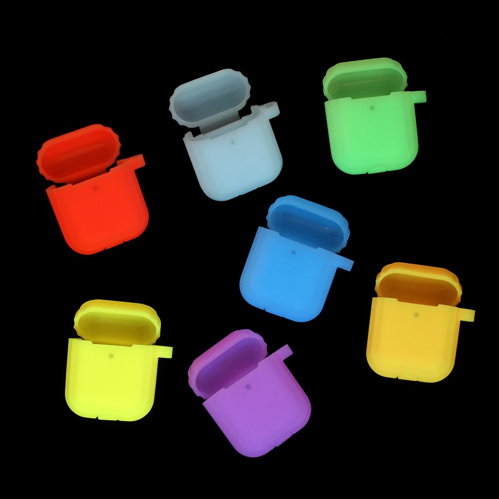 Модный светящийся силиконовый чехол для наушников с защитой от царапин крючками