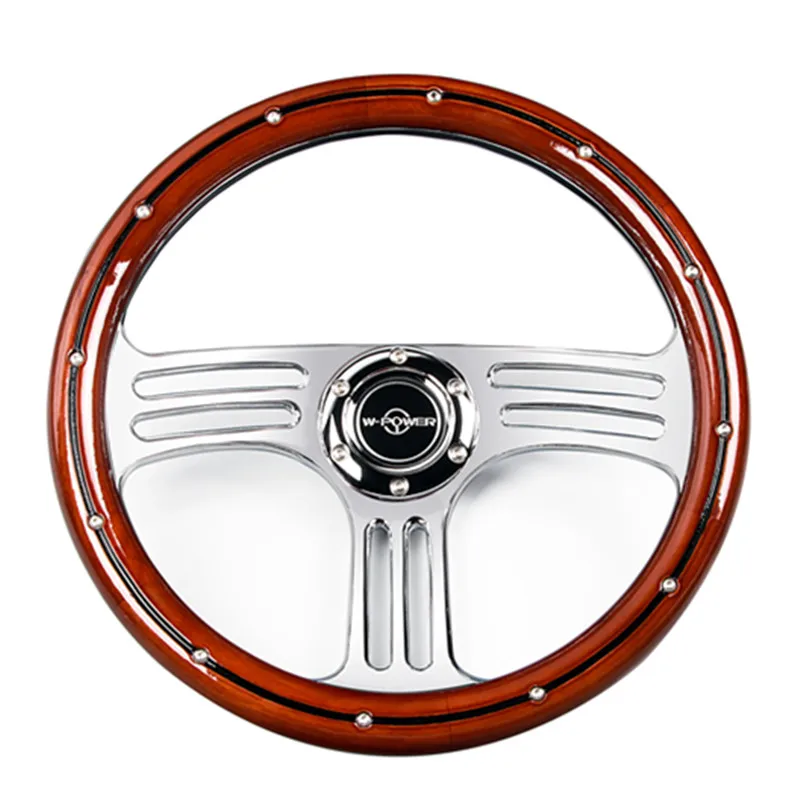 Универсальный Классический Руль из натурального красного дерева с заклепками 340