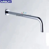high quality 16 brass finish round rain shower wall mounted shower arm for shower head set brass chrome bathroom accessories