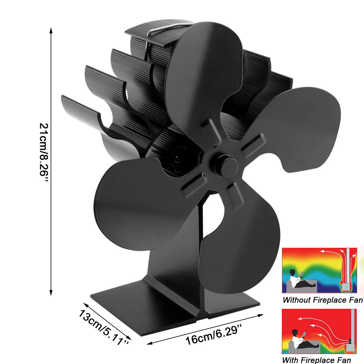 Камин вентилятор для печи работающий от тепловой энергии Деревянный Журнал