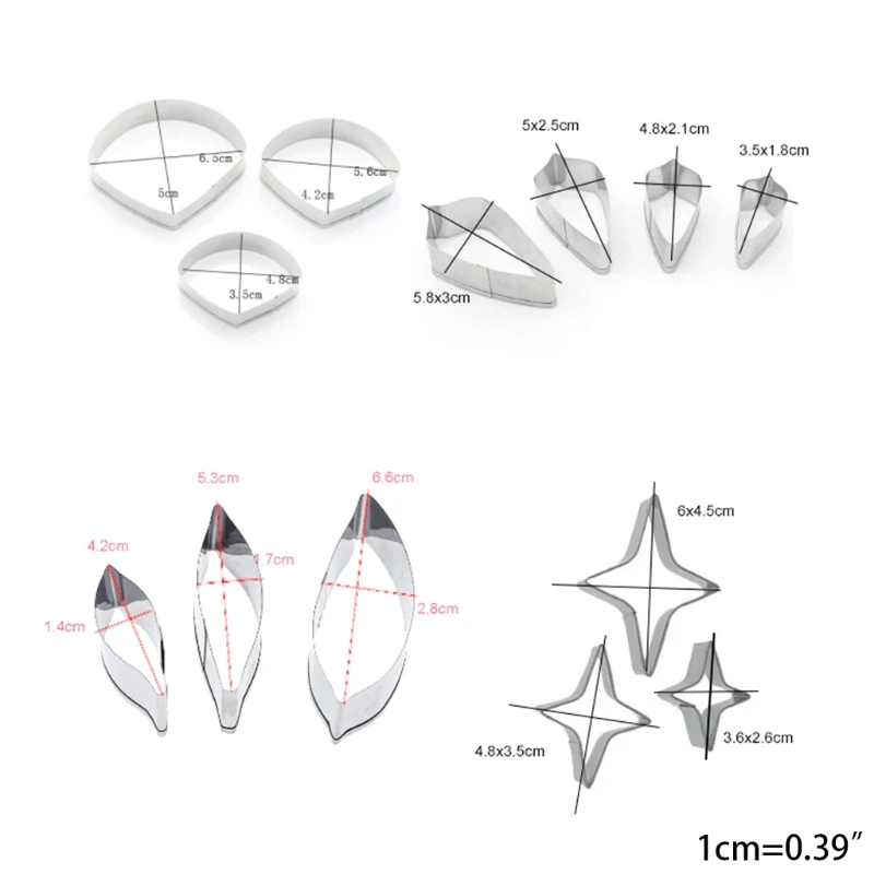 

13 Pcs Creative Star Shape Sector Cookie Molds Set Sweet Baking Stainless Steel Moulds Cutter for Cooking Baking Sugar and 85DB
