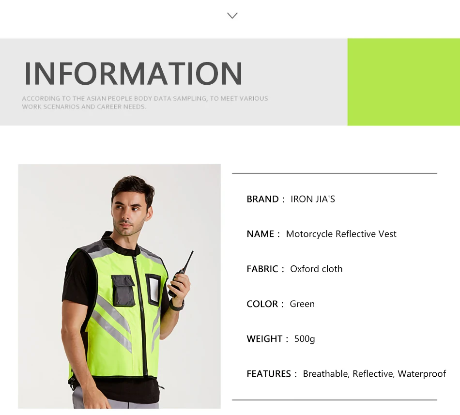 IRON JIA'S Motorcycle Reflective Vest High Visibility Safety Clothing Breathable Body Safe Protective Moto Rider | Автомобили и