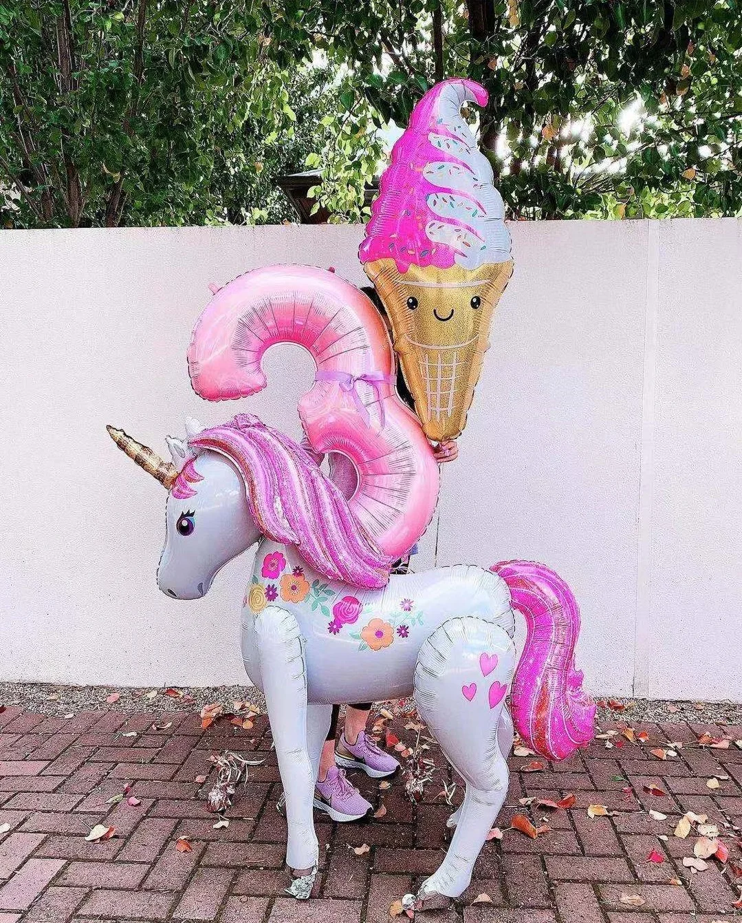 

116cm 3D Unicorn Balloons Wedding party layout decorative balloons Baby Shower Girl Birthday Party toy Decorations