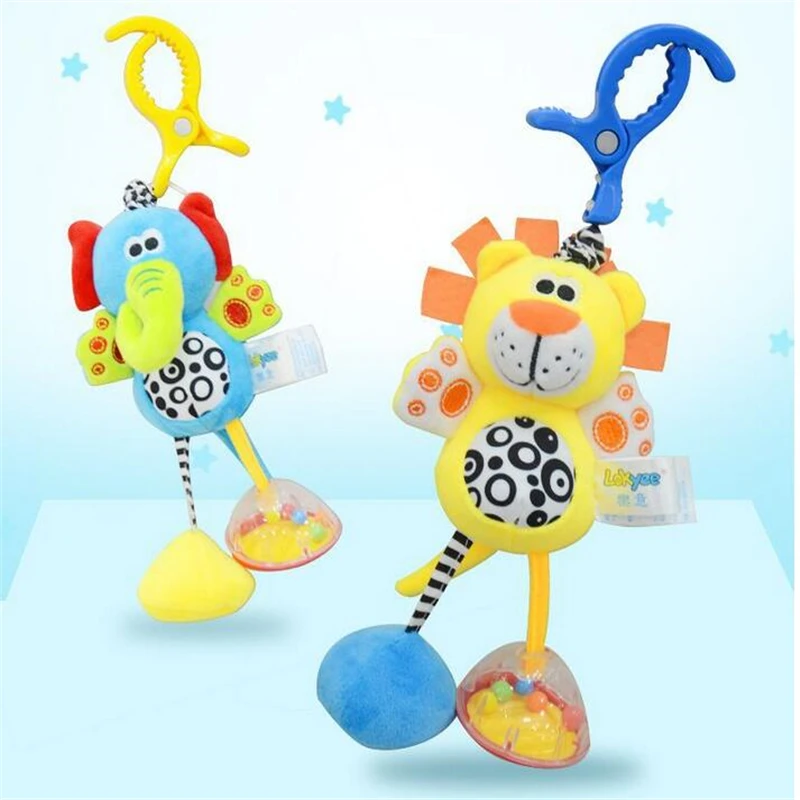 

Newborn Lovely Animal Fun Shake Doll Plush Creative Puzzle Bed Hanging Rattles Clip Hanging Toys Hot Selling