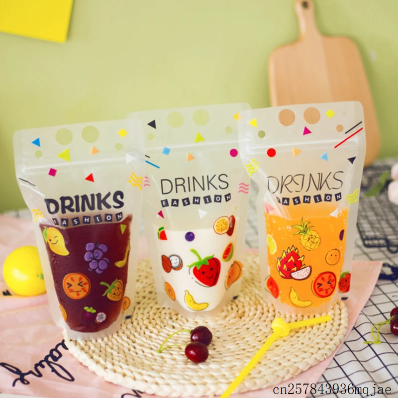500 шт упаковочный пакет для напитков фруктов пластиковый мешочек сока молока