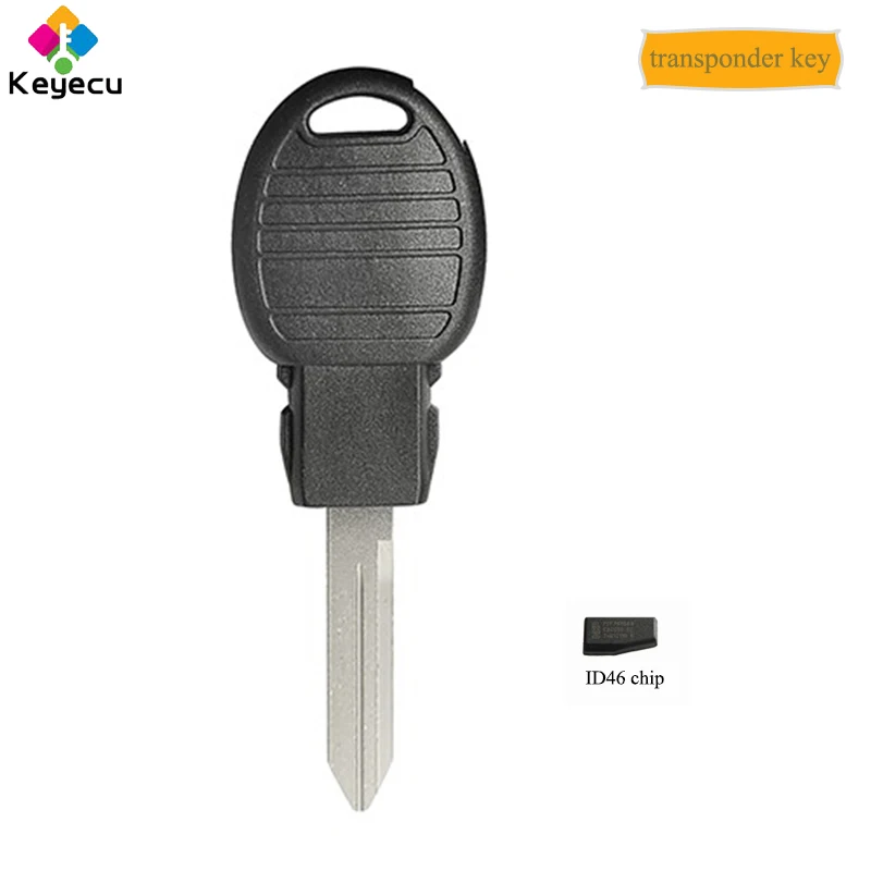 

KEYECU 68033740AA Uncut Ignition Transponder Chip Key With ID46 Chip & Y159 Keyway Blade - FOB for Chrysler for Dodge for Jeep
