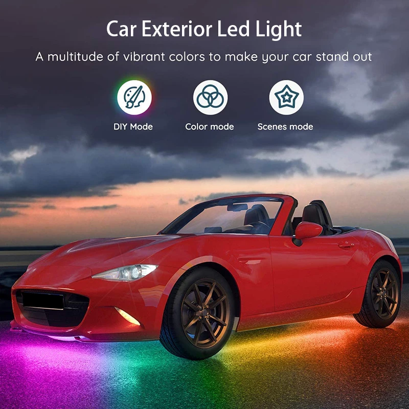 Pаспродажа Niscarada RGB многоцветный гибкий струящийся Автомобильный светодиодный светильник Underglow Underbody водонепроницаемый автомобильный Chassi неоновый ат... Pаспродажа Niscarada RGB многоцветный гибкий струящийся Автомобильный светодиодный светильник Underglow Underbody водонепроницаемый автомобильный Chassi неоновый ат...