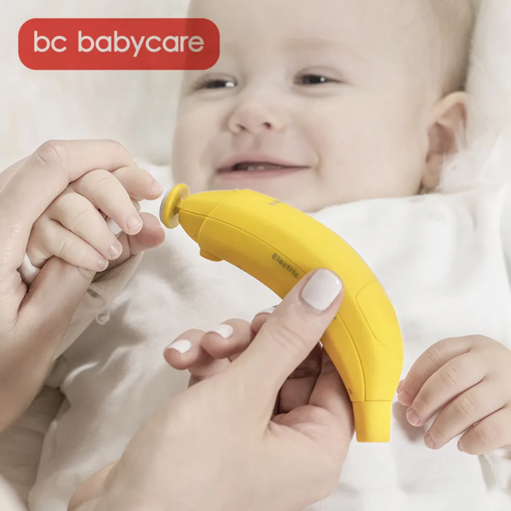 

BC Babycare Portable Electric Baby Nail Clippers Trimmer Banana Kids Safe Manicure Pedicure Cutter Scissors Light Nail Care Set