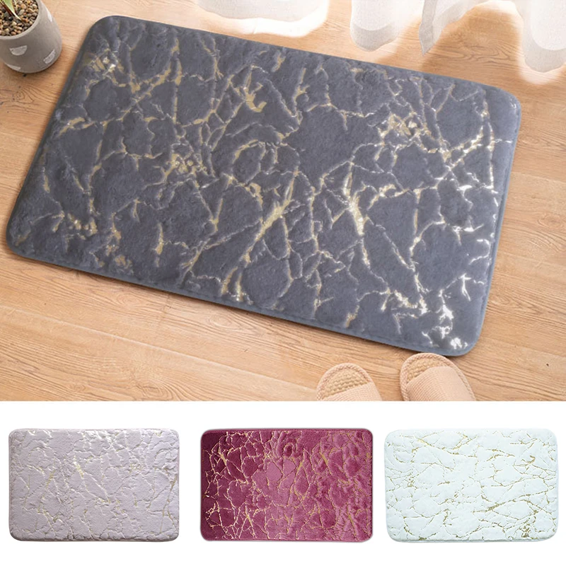 

Hot Selling Bath Mat Bronzing Marble Pattern Non-slip Bathroom Carpet 40*60cm Soft And Comfortable Home Decoration 2021 New