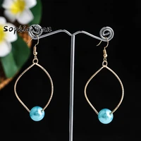 sophiaxuan hot selling fashion hawaiian unusual earring multicolor pearl hoop earrings gold plated earrings for women 2021 gifts
