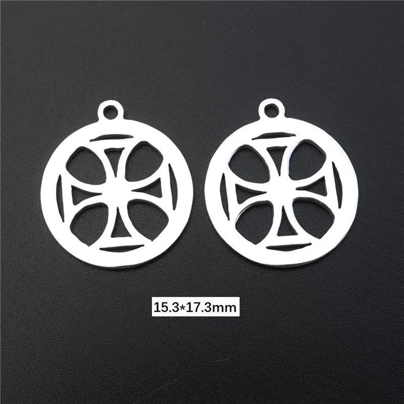 clover 9 Талисманы из нержавеющей стали Lucky Clover 4 листья цветы кулон Diy ювелирные изделия ожерелье серьги изготовление компоненты - Окраска металла: clover 9