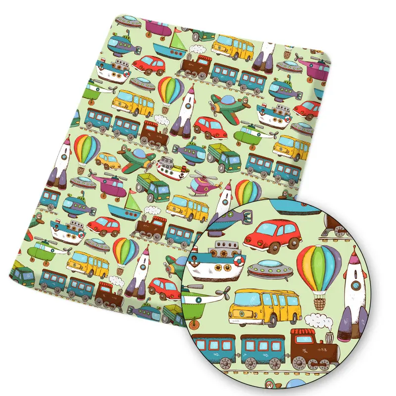

Polyester Cotton Fabric By The Yard Motorcycle Bus Printed Cloth Designer Fabric for Dress Sewing Purse Retales De Tela 45*145cm