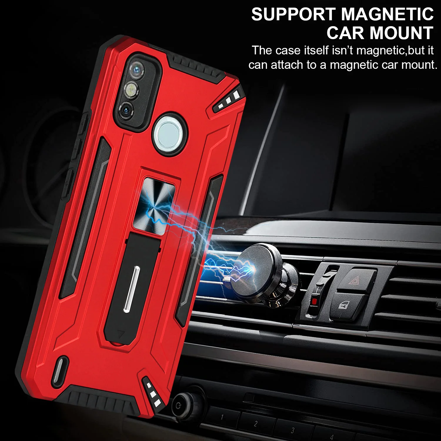 Чехол KEYSION для Tecno Camon 17 Pro 16 Prime противоударный магнитный автомобильный держатель