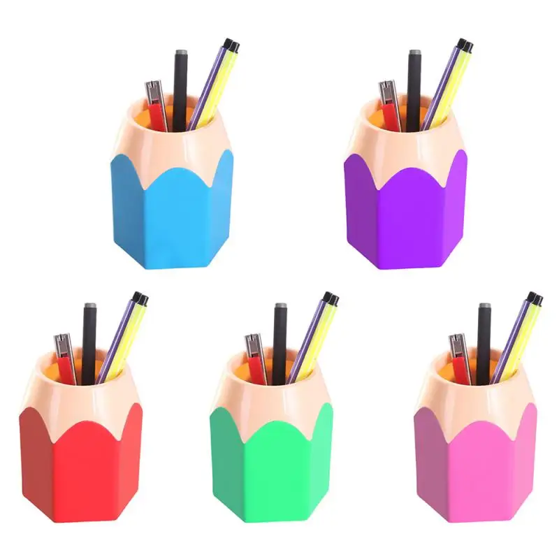 

Hot Selling Creative Pencil Shaped Pencil Pot Make Up Brush Holder Pot Stationery Desk Tidy Container Office Supplies Pen Box