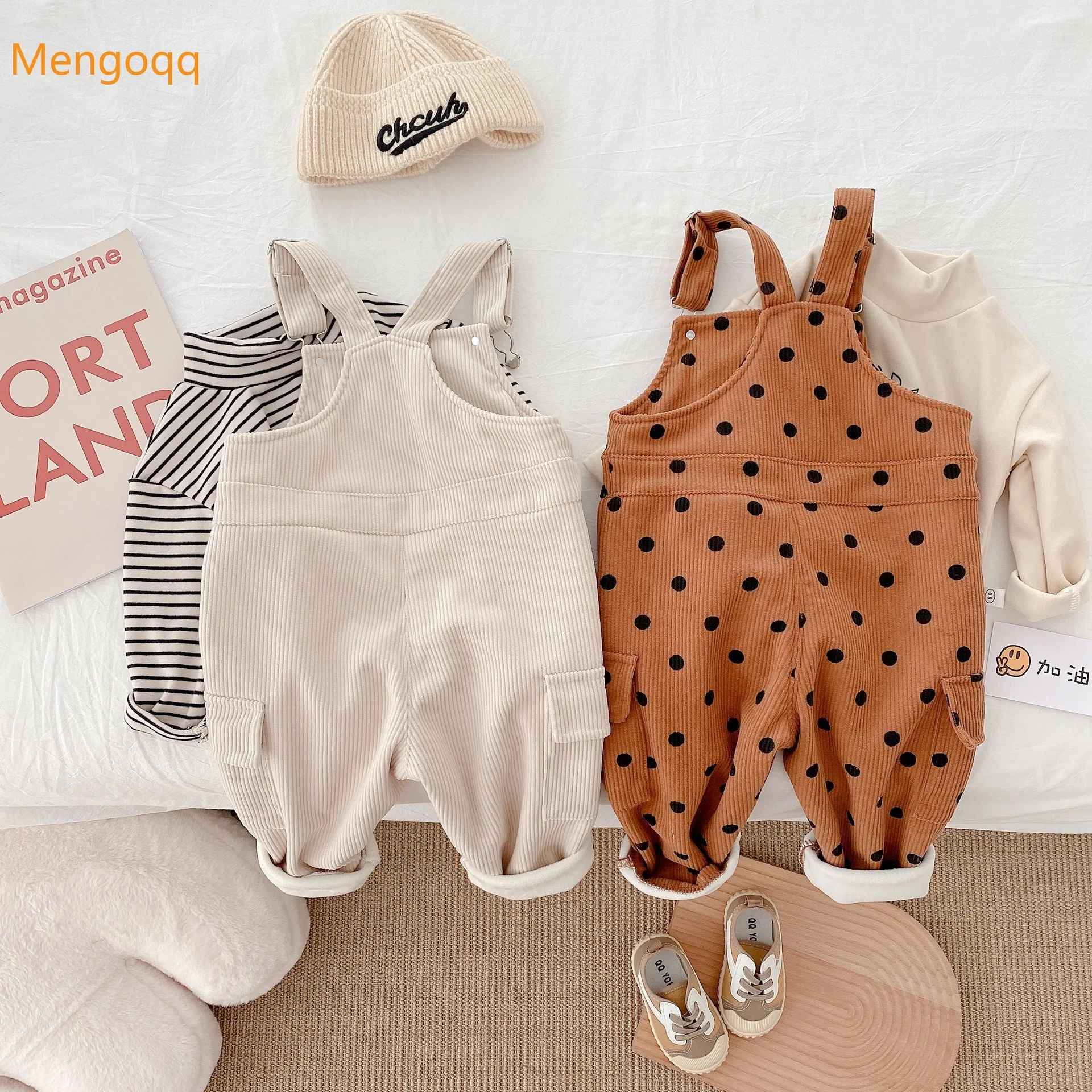 

Детская Вельветовая одежда в горошек для маленьких девочек и мальчиков, повседневные брюки, Осенний милый подарок, кошелек для монет