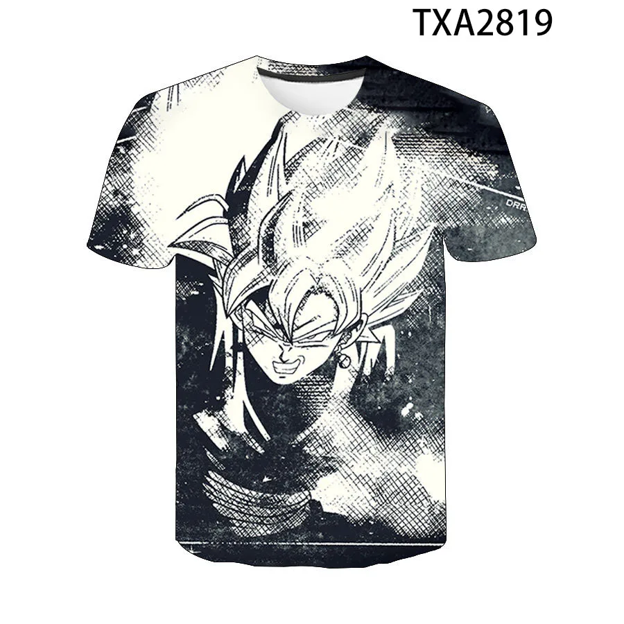 

Футболка для мальчиков и девочек, крутая тенниска с 3D-принтом мультяшного аниме дракона, крутая майка, уличная одежда, лето