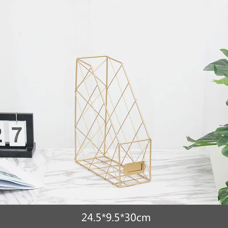 

Double Layer Metal File Storage Rack Office Desktop Living Room Grid File Storage Shelf Finishing Rack Shelf Books Magazine Box