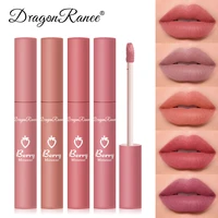 strawberry lip tint nude makeup for women cosmetic long lasting sexy red pumpkin brown matte liquid lipstick am224