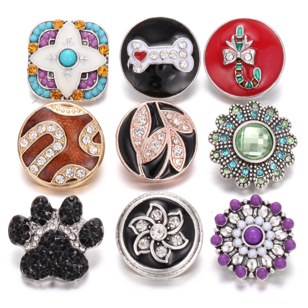 6 шт./лот рождественские застежки для ювелирных изделий браслеты с цветами 18 мм