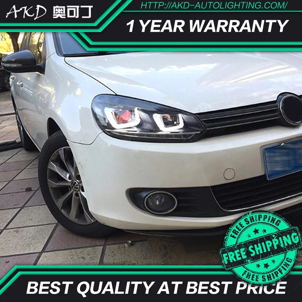 AKD тюнинг автомобильных фар для VW Golf 6 MK6 светодиодные фары DRL ходовые огни Bi Xenon Beam